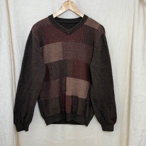 Brown patchwork sweater